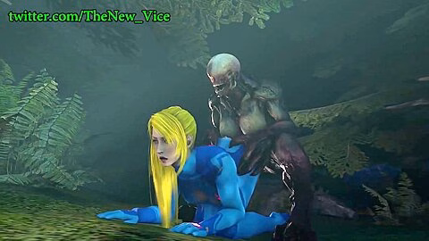 Blonde Gives Herself To A Scary Monster In The Forest