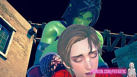 Shehulk Fucks Spiderman [futa On Male]