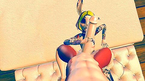 Big Doggo Pounds Sissy Bunny [second Life]