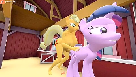 Cartoon Sex On A Ranch! Twilight Sparkle Sucks Applejacks Big Futanari Horse Cock
