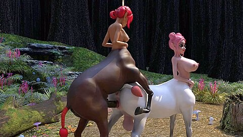 Centaur Girls Fuck Each Other With Big Horse Cocks